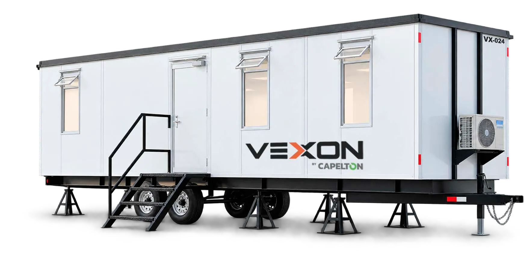 Oficina móvil VX-10M de 10 metros sobre remolque