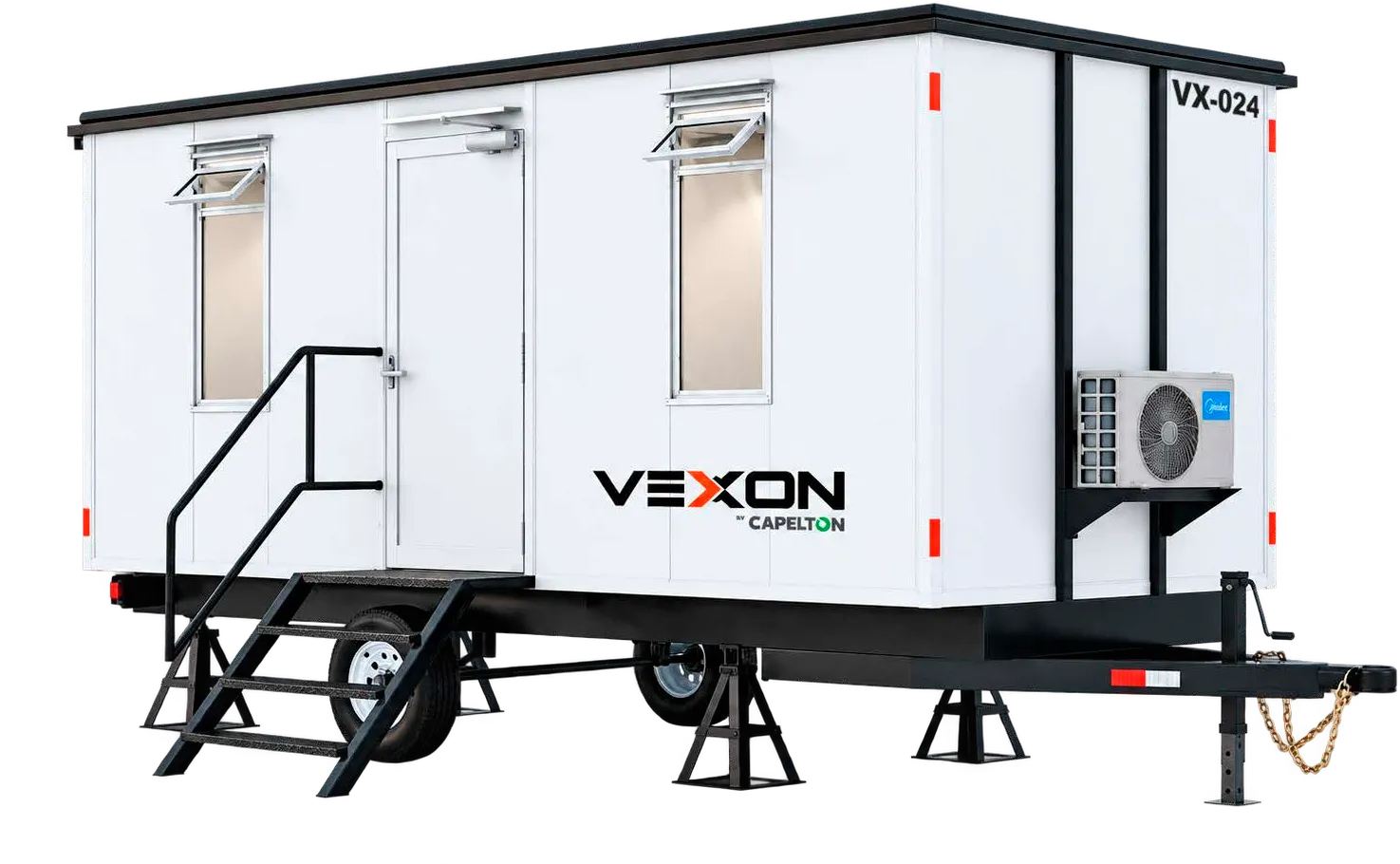 Oficina móvil VX-6M de 6 metros sobre remolque